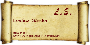 Lovász Sándor névjegykártya