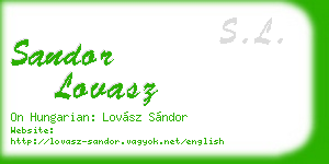 sandor lovasz business card