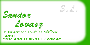 sandor lovasz business card